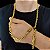 KIT: CORRENTE E PULSEIRA CADEADO 9MM COM FECHO GAVETA E TRAVA BANHADO A OURO 18K - Imagem 1