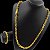 KIT: CORRENTE E PULSEIRA CADEADO 9MM COM FECHO GAVETA E TRAVA BANHADO A OURO 18K - Imagem 2