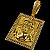 Pingente Placa com Face de Cristo em Alto Relevo Cravejado Banhado a Ouro 18K - Imagem 1