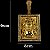 Pingente Placa com Face de Cristo em Alto Relevo Cravejado Banhado a Ouro 18K - Imagem 2