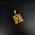 Pingente Placa com Face de Cristo em Alto Relevo Cravejado Banhado a Ouro 18K - Imagem 3
