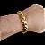Pulseira 13mm Friso S com Fecho Gaveta e Trava Banhado a Ouro 18K - Imagem 2
