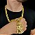 Cordão Friso TRIPLO Banhado a Ouro 18K com Pingente Face de Jesus - Imagem 2