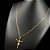 Corrente 3mm Elos 3X1 com Fecho Gaveta e Trava Banhado a Ouro 18K + Pingente Crucifixo Jesus - Imagem 1