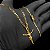 Corrente 3mm Elos 3X1 com Fecho Gaveta e Trava Banhado a Ouro 18K + Pingente Crucifixo Jesus - Imagem 6