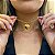 Cordão Feminino 3,5mm Elo Português Banhado a Ouro 18K com Pingente Coração - Imagem 3