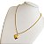 Cordão Feminino 3,5mm Elo Português Banhado a Ouro 18K com Pingente Coração - Imagem 2