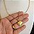 Cordão Feminino 3,5mm Elo Português Banhado a Ouro 18K com Pingente Coração - Imagem 7