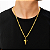 Cordão e Pulseira Italiana Piastrine 3mm Banhado a Ouro 18K + Pingente Crucifixo Vazado - Imagem 7