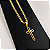 Cordão Italiano PIASTRINE 3mm Banhado a OURO 18K + Crucifixo Vitoriano - Imagem 6