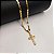 Cordão Italiano PIASTRINE 3mm Banhado a OURO 18K + Crucifixo Vitoriano - Imagem 6