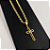 Cordão e Pulseira Italiana PIASTRINE 3mm Banhado a OURO 18K + Crucifixo Vitoriano - Imagem 9