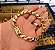 Cordão e Pulseira 8mm Friso "S" Banhado a Ouro 18K com Pingente Crucifixo - Imagem 4