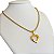 Cordão Feminino Escama 3mm com fecho Canhão Banhado a Ouro 18K + Pingente Coração - Imagem 5