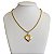 Cordão Feminino Escama 3mm com fecho Canhão Banhado a Ouro 18K + Pingente Coração - Imagem 3