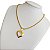Cordão Feminino Escama 3mm com fecho Canhão Banhado a Ouro 18K + Pingente Coração - Imagem 1
