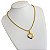 Cordão Feminino Escama 3mm com fecho Canhão Banhado a Ouro 18K + Pingente Coração - Imagem 2