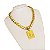 Cordão Friso S 12mm Feminino Banhado a Ouro 18K Com Pingente Letra - Imagem 1