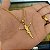 Cordão 2mm com fecho gaveta e trava Banhado a Ouro 18K + Crucifixo Jesus - Imagem 4