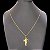 Cordão Veneziano 1,2mm Banhado a Ouro 18K com Pingente Crucifixo Vazado - Imagem 5