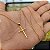 Cordão Veneziano 1,2mm Banhado a Ouro 18K com Pingente Cruz Palito - Imagem 4