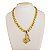 Cordão Friso S 8mm Feminino Banhado a Ouro 18K com Pingente Coração - Imagem 2