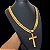 Cordão 13mm Grummet Lacraia Banhado a Ouro 18K + Pingente Cruz Templária - Imagem 2