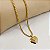 Cordão Feminino Peruano 4mm com Pingente Coração Duas Faces Banhado a Ouro 18K - Imagem 2