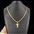 Cordão Grummet Duplo 3mm Banhado a Ouro 18K + Pingente Crucifixo Vazado - Imagem 4