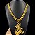 Cordão Friso Triplo 13mm Banhado a Ouro 18K Com Pingente São Jorge - Imagem 1