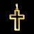 Pingente Crucifixo Com Frisos Vazado Banhado a Ouro 18K - Imagem 1