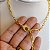 Cordão Feminino 5mm Elo Alongado com Fecho Cravejado Banhado a Ouro 18K - Imagem 2