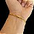 Pulseira 3MM Grummet Dupla Fecho com Trava Banhado a Ouro 18K - Imagem 1