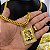 Cordão Grummet Lacraia 10mm fecho DUPLO Banhado a Ouro 18K + Pingente Jesus Cravejado - Imagem 3