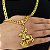 Cordão Grummet Lacraia 10mm fecho DUPLO Banhado a Ouro 18K + Pingente  São Jorge - Imagem 5