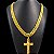 Cordão 13mm Grummet Lacraia Banhado a Ouro 18K + Crucifixo Jesus Cravejado - Imagem 5