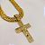 Cordão e Pulseira Lacraia 13mm Banhado a Ouro 18K + Crucifixo Jesus Cravejado - Imagem 5