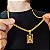 Cordão e Pulseira PitBull 5mm Trava Dupla Marcação 750 Banhado a Ouro 18K + Pingente Letra - Imagem 3