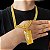 Cordão 13mm Grummet Lacraia Banhado a Ouro 18K + Pingente Fine Gold 999 Grande - Imagem 1