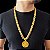 Cordão Friso S 13mm Fecho Duplo Banhado a Ouro 18K + Pingente São Jorge - Imagem 2