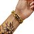 Cordão e Pulseira Feminina 13mm Elos Duplos Banhado a Ouro 18K + Pingente Letra - Imagem 3