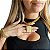 Cordão e Pulseira Feminina 13mm Elos Duplos Banhado a Ouro 18K + Pingente Letra - Imagem 2
