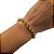 Pulseira Feminina 7mm Elo Português Fecho Boia Trabalhado com Extensor Banhado a Ouro 18K - Imagem 2