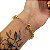 Pulseira Feminina 7mm Elo Português Fecho Boia Trabalhado com Extensor Banhado a Ouro 18K - Imagem 1