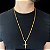 Cordão Masculino Peruano 4mm com 70cm Banhado a Ouro 18K + Pingente Cruz Templária - Imagem 2