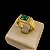 Anel Pedra Verde Cravejado (Estilo Formatura) Banhado a Ouro 18K - Imagem 3