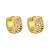 Par de Brincos Argola Médio Masculino Cravejado 3 Fileiras Banhado a Ouro 18K - Imagem 1