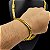 Cordão e Pulseira 10mm Grummet Dupla com Fecho 750 Banhada a Ouro 18K - Imagem 5