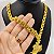 Cordão e Pulseira Friso Triplo Banhado a Ouro 18K + Pingente São Jorge - Imagem 6