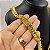 Cordão e Pulseira 13mm Grummet Elos Duplos Banhado a Ouro 18K + Pingente Letra - Imagem 5